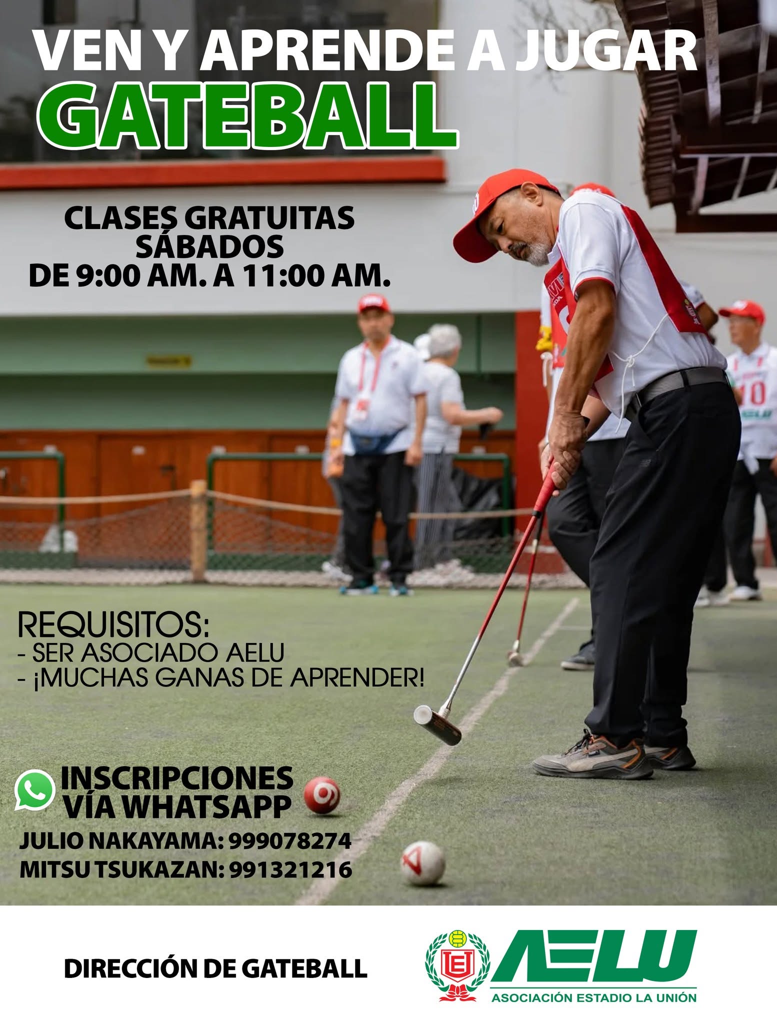 Ven y aprende a jugar Gateball - Clases gratuitas sábados de 9 a 11am en AELU